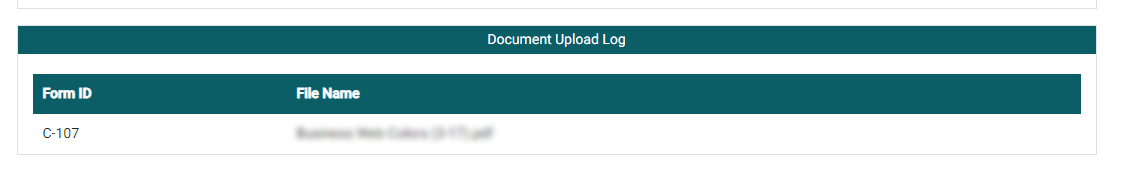 Document Upload Log