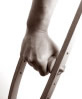hand on crutch