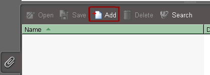 Paperclip on left side and Add button in menu