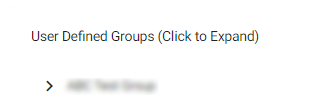 User Defined Groups
