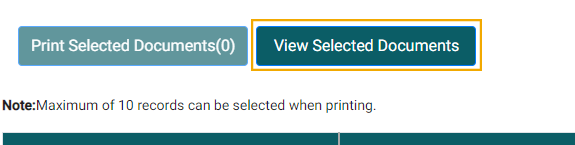 View Selected Documents button