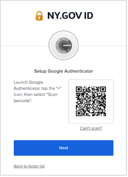 Google Authenticator Scan QR code