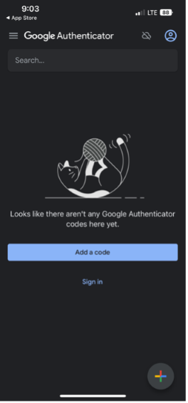 Google authenticator app code