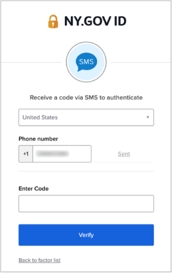 SMS authenticate enter code