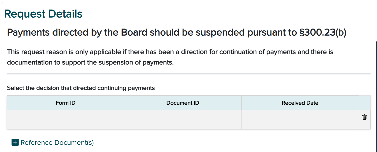 payment suspended