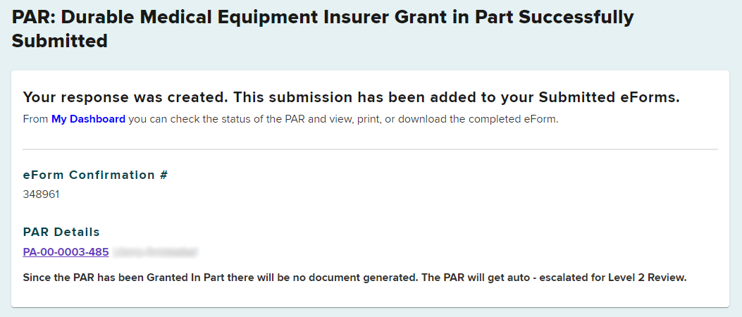 Grant in Part Submission Confirmation