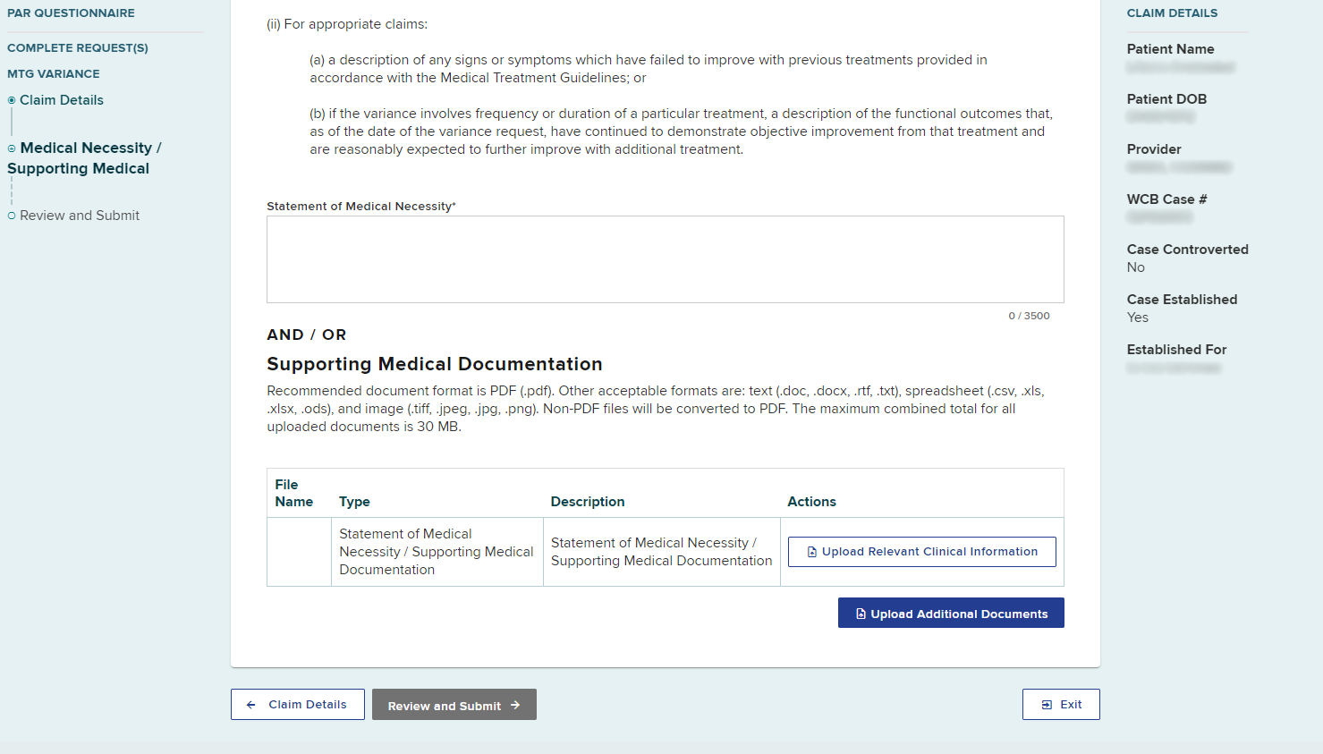 Supporting medical documentation