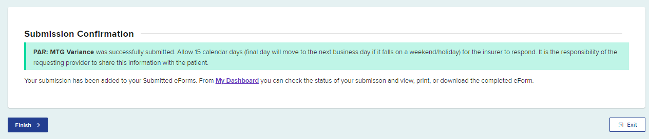 Submission Confirmation