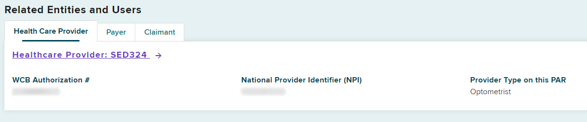 Related Provider Entities Tab