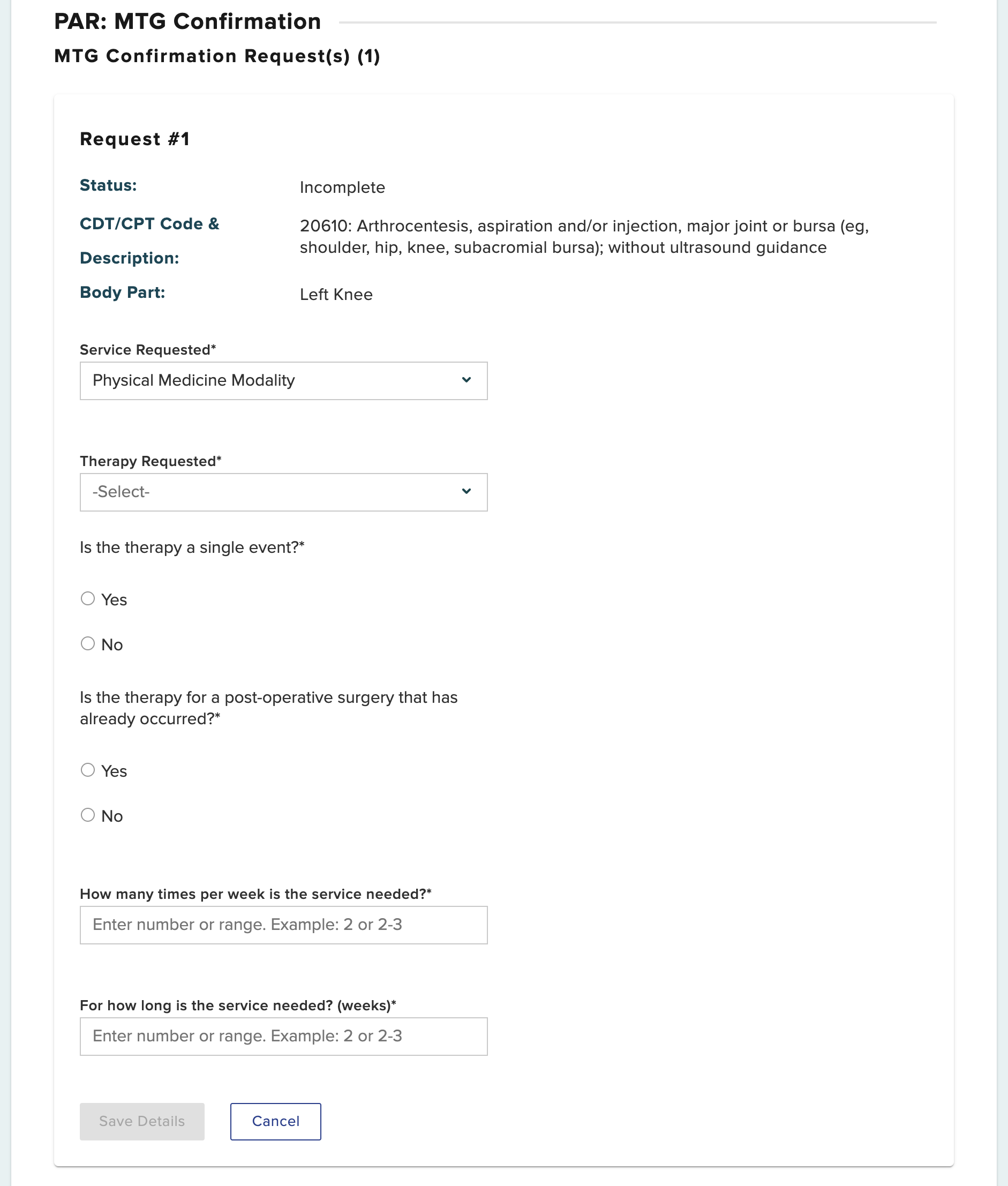 Frequency and duration fields