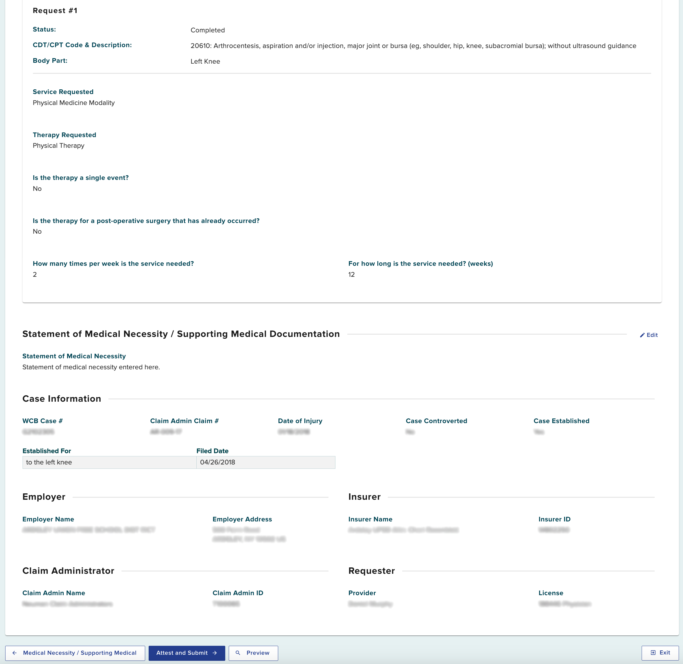 Review and submit page